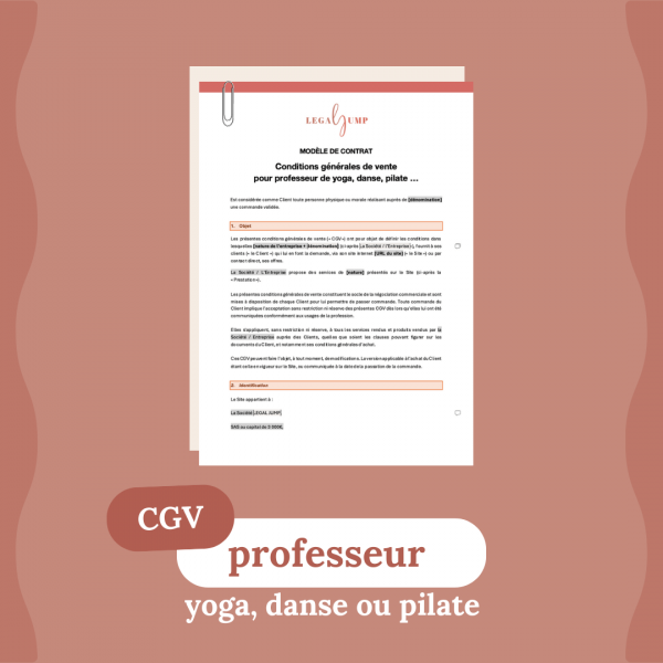 Modèle de CGV pour professeur de yoga, danse ou pilate
